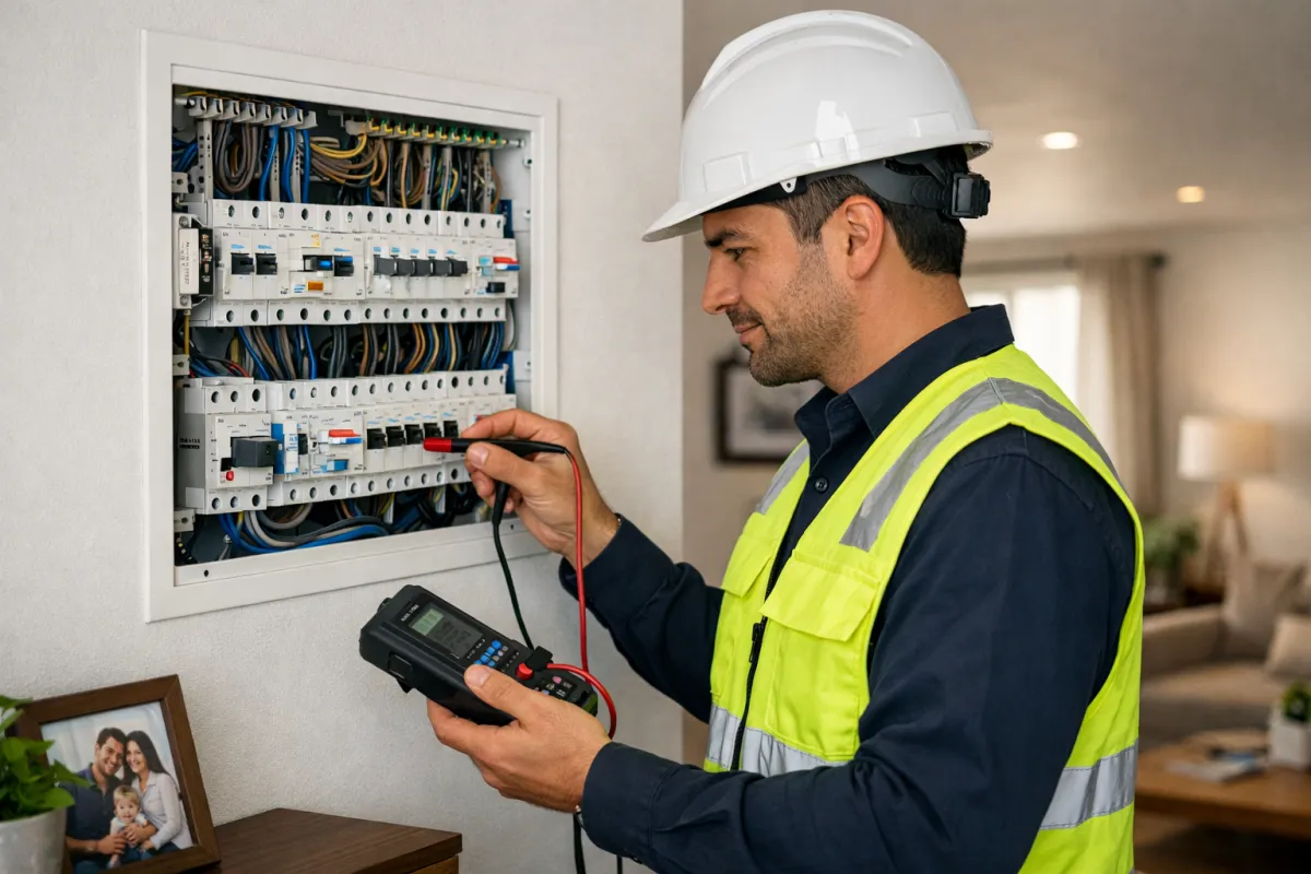Inspección de tablero eléctrico residencial